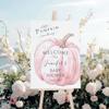 A Little Pumpkin Is On The Way Baby Shower Welcome Sign Fall Poster/Canvas Autumn Welcome Baby Shower Sign Pink Pumpkin Baby Shower Decorations Custom Welcome Sign For Baby Girls Baby Boys view 1