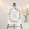 Floral Pumpkin Baby Shower Welcome Sign Fall Poster/Canvas Autumn Welcome Baby Shower Sign Pink Pumpkin Baby Shower Decorations Custom Welcome Sign For Baby Girls Baby Boys view 1