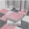 18 Pcs Plush Foam Floor Mat, Square Interlocking Carpet Tiles with Border Fluffy Play Mat Floor Tiles(White) view 2