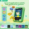KOKODI Kids Smart Phone Toys, Touchscreen HD Dual Camera Cell Phone for Kids, Birthday Gifts Dinosaur Child Play Phone for Boys 3-10, Travel Preschool Learning Toy (Green) view 3