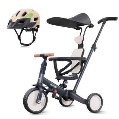 newyoo Toddler Tricycle with Helmet, Toddler Bike, Tricycles for 1-3 Year Olds, Kids Bike Helmet for 1-5 Year Olds, Dark Grey