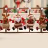 4 Christmas Tree Accessories Christmas Dolls Dancing Old Man Snowman Deer Bear Fabric Doll Small Pendant Gift view 3