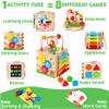 8-in-1 Wooden Baby Activity Cube - Xylophone, Shape Sorter, Abacus| 1st Birthday Gift Toys for One 1 2 3 Year Old Boy Girl | Montessori Educational Learning Toddler Toy| Bonus Sorting & Stacking Board view 3