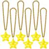 NUDALA 6 Pack Yellow LED Glow Star Necklace Bulk Beaded Necklaces for Halloween Christmas Decorations Mardi Gras Party Favors view 1