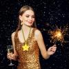 NUDALA 6 Pack Yellow LED Glow Star Necklace Bulk Beaded Necklaces for Halloween Christmas Decorations Mardi Gras Party Favors view 3