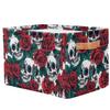 HSYOYO Skulls And Roses Storage Basket with Handles Collapsible Storage Bins Rectangular Toy Storage Organizer Box Fabric Shelf Baskets for Nursery Bedroom Bathroom 1PC view 2