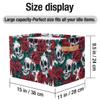 HSYOYO Skulls And Roses Storage Basket with Handles Collapsible Storage Bins Rectangular Toy Storage Organizer Box Fabric Shelf Baskets for Nursery Bedroom Bathroom 1PC view 4