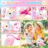 NINAOR Plush Interactive Bunny Toys for Kids with Tote Bags,Stuffed Robot Pet Rabbit with Leash Hopping Wiggle Ears Pretend Play,Realistic Cute Fidget Toys for Toddler Stocking Stuffers Birthday Gifts view 3