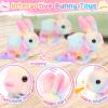NINAOR Plush Interactive Bunny Toys for Kids with Tote Bags,Stuffed Robot Pet Rabbit with Leash Hopping Wiggle Ears Pretend Play,Realistic Cute Fidget Toys for Toddler Stocking Stuffers Birthday Gifts view 4