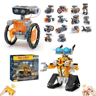 Sillbird Bundle - 2 Items STEM 15-in-1 Solar Robots Toys for Boys Age 8-13, Remote & App Controlled Wall Robot Building kit
