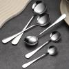 High Grade 18/10 Stainless Steel Cutlery Set, Mirror Polished, Dishwasher Safe Mirror Finish 24-Piece Stainless Steel Rounded Flatware Set for 6 (Ice,Spoonful) view 3