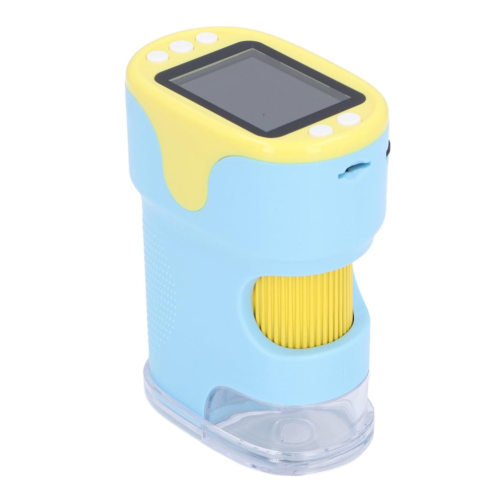 1000X Mini Microscope for Kids Adults, Handheld Digital Microscope with 2 LCD Screen, Portable Handheld Microscope with 6 Microscope Slides, Mini Microscope for Student