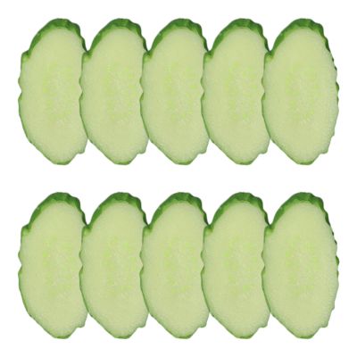 Uitndvyte 10PCS Fake Cucumber Slices Simulation Food Model Green Cucumber Slices Photo Tool Simulation Food Model