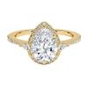 Pear Shape Moissanite Engagement Ring, 1-4 CT Center Stone Anniversary Promise Ring, Halo Accent Diamond Wedding Ring In Silver & Gold, Gift For Women (Yellow, 2 Carat) view 1