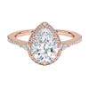 Pear Shape Moissanite Engagement Ring, 1-4 CT Center Stone Anniversary Promise Ring, Halo Accent Diamond Wedding Ring In Silver & Gold, Gift For Women (Rose, 1 Carat) view 1