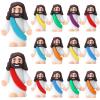Bememo 12 Pcs Little Jesus Love You Figure Original Rubber Easter to Hide and Seek March for Jesus Religious Party Favors Sunday School Baptism Easter Gifts(Rainbow Colors) view 1