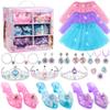 Princess Dress Up Toys, Jewelry Boutique Kit, 3 Color Skirts, Shoes, Crowns, Girls Toys for 3 4 5 6 Year Old view 1