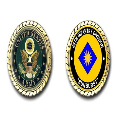 Military Productions US Army 40th Infantry Division Sunburst Challenge Coin