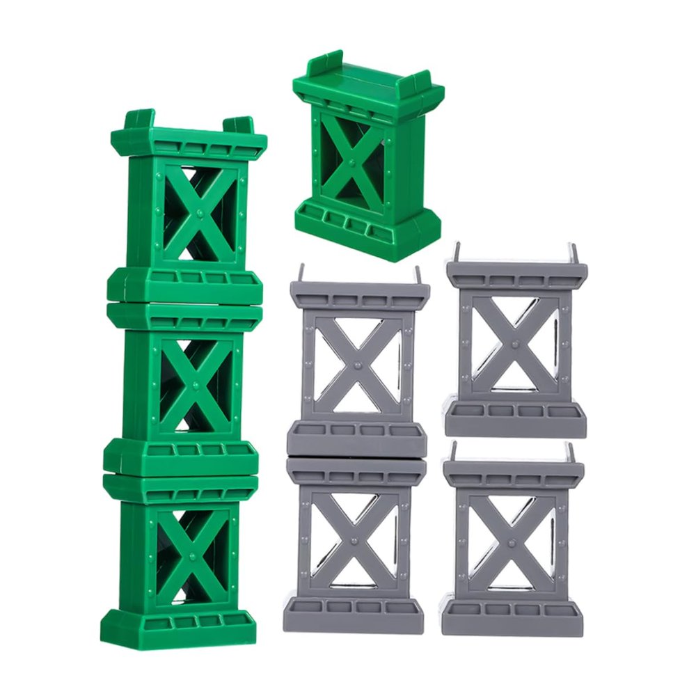 COLLBATH 8pcs Train Bridge Pier Track Supports Sturdy Plastic Boys and Girls Toy Accessories Easy to Play and Install