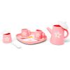 Jack Rabbit Creations 10-Piece Pink Silicone Tea Set BPA Free, Food Grade, Dishwasher Safe Girls Pretend Tea Party Set Birthday, Ages 3+ view 4