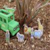 Jack Rabbit Creations- Magnetic Safari Eco Rover Truck- 8 Piece Wooden Playset- Includes Lion, Alligator, Zebra, Giraffe, Elephant and Park Rangers- Motor Skills Toy- Toddlers 3+ view 2