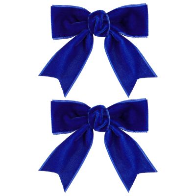 3" Velvet Royal Blue Hair Bows Small Cute Velvet Ribbon Alligator Hair Clips Barrettes Hairpins Wedding Prom Party Dress Decor Accessory for Little Teen Toddler Flower Girls Kids