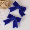 3" Velvet Royal Blue Hair Bows Small Cute Velvet Ribbon Alligator Hair Clips Barrettes Hairpins Wedding Prom Party Dress Decor Accessory for Little Teen Toddler Flower Girls Kids view 2