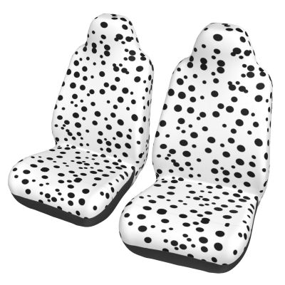 WZYCWBCar Seat Protectors, Car Seat Covers (2 Pack), Protect Sedan, SUV, Truck, Van, Bus, Ferry Seats Cleaning Black and White Polka Dot Pattern