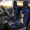 WZYCWBCar Seat Protectors, Car Seat Covers (2 Pack), Protect Sedan, SUV, Truck, Van, Bus, Ferry Seats Cleaning Puppy Blue Rose Pattern view 2