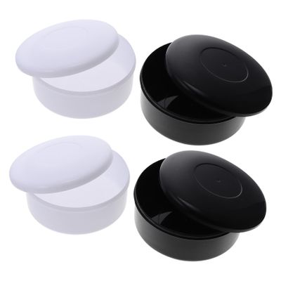 Hohopeti 4pcs Go Chess Pieces Storage Box Black White Holder Lightweight Resin Storage Can with Lid for Chess Lovers and Beginners
