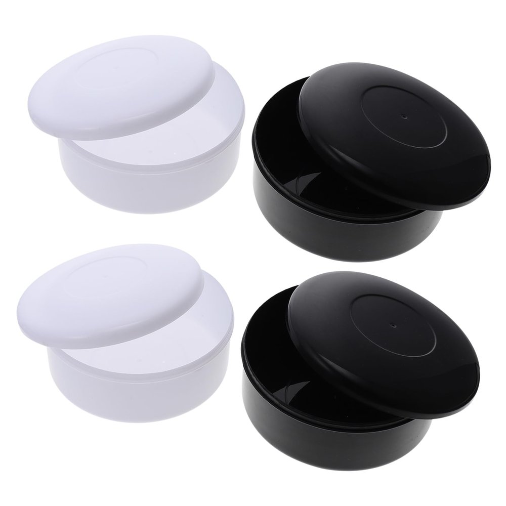 Hohopeti 4pcs Go Chess Pieces Storage Box Black White Holder Lightweight Resin Storage Can with Lid for Chess Lovers and Beginners