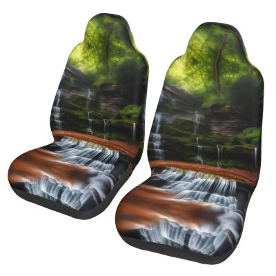WZYCWBCar Seat Protectors, Car Seat Covers (2 Pack), Protect Sedan, SUV, Truck, Van, Bus, Ferry Seats Cleaning Waterfall View Pattern