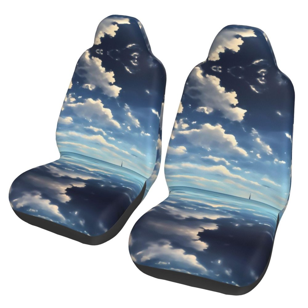 WZYCWBCar Seat Protectors, Car Seat Covers (2 Pack), Protect Sedan, SUV, Truck, Van, Bus, Ferry Seats Cleaning White Clouds Over The sea Pattern