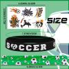 Alomois 60PCs Soccer Party Favor Soccer Silicone Bracelet Soccer Slap Bracelet Tattoos for Sports Themed Birthday Party Decor Goodie Bag Fillers(Soccer) view 2