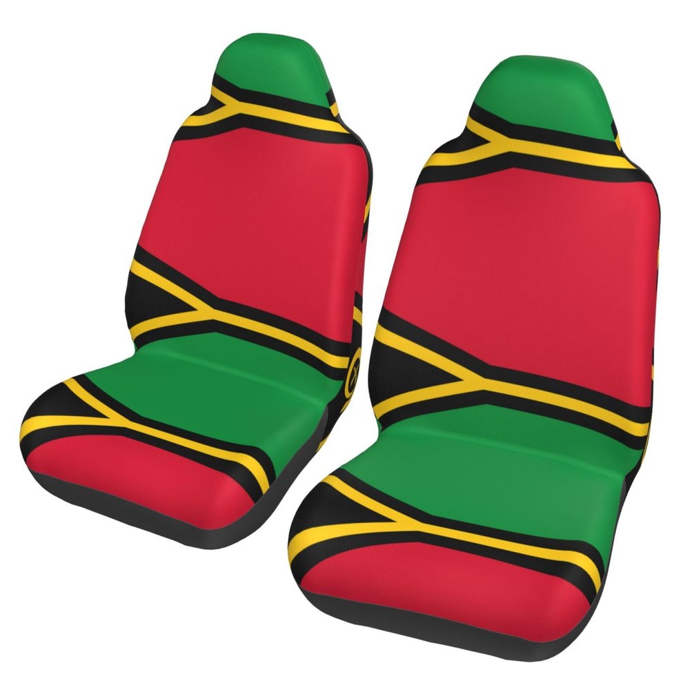 WZYCWBCar Seat Protectors, Car Seat Covers (2 Pack), Protect Sedan, SUV, Truck, Van, Bus, Ferry Seats Cleaning Flag of Vanuatu Pattern
