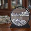 12 Inch Moving Sand Art Photo Round Glass 3D Deep Sea Sand Landscape Motion Display Sand Frame (Color: H) (F) view 3