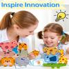 Vaiheng Toys for Toddlers 1-3, Montessori Toys for 1 2 3 Year Old Boys & Girls, Toy Age 2-4 0-2 Kids Baby, 1 2 3 Year Old Girls Boys Gifts, Wooden Animal Blocks Stacking Education Puzzles Toy view 4