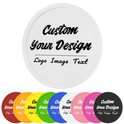 100 Pack Custom Poker Chips, Personalized Your Own Logo/ Image/Text on Chip, Double Sided Full Color Print Custom Drink Chips, Good for Casino Night, Bar Drink Token and Bachelor Party (White)