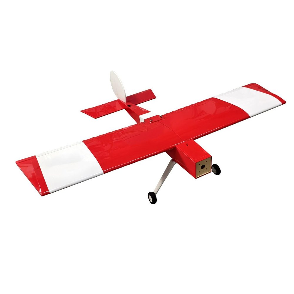 F077 58inches Fixed Wing Balsa Wood Gasoline RC Model Airplane-ARF Version (Red)