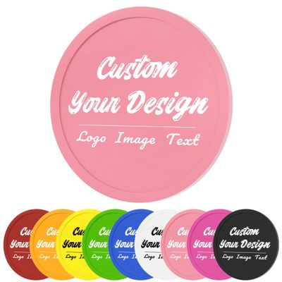 100 Pack Custom Poker Chips, Personalized Your Own Logo/ Image/Text on Chip, Double Sided Full Color Print Custom Drink Chips, Good for Casino Night, Bar Drink Token and Bachelor Party (Pink)