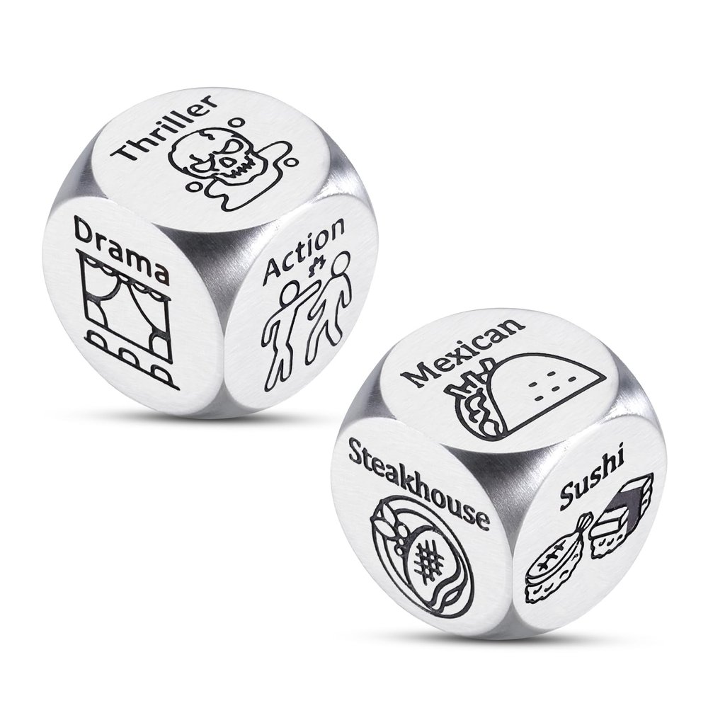 Adult Easter Basket Stuffers, Adult Easter Gifts, 2PCS Food Decision Dices, Movie Nights Supplies, Funny Food Dice, Date Night Dice, Dinner Dice Decision, Birthday Gifts Ideas for Movie Lovers Her Him