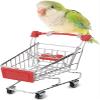 HAICHEN TEC Bird Toys Mini Shopping Cart Trolley Bird Parrot Pet Intelligence Growth Utility Cart Mode Storage Decoration Toys (Red) view 1