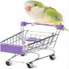 HAICHEN TEC Bird Toys Mini Shopping Cart Trolley Bird Parrot Pet Intelligence Growth Utility Cart Mode Storage Decoration Toys (Purple) view 1