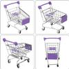 HAICHEN TEC Bird Toys Mini Shopping Cart Trolley Bird Parrot Pet Intelligence Growth Utility Cart Mode Storage Decoration Toys (Purple) view 3