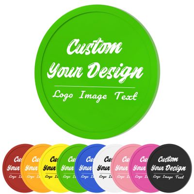 100 Pack Custom Poker Chips, Personalized Your Own Logo/ Image/Text on Chip, Double Sided Full Color Print Custom Drink Chips, Good for Casino Night, Bar Drink Token and Bachelor Party (Green)