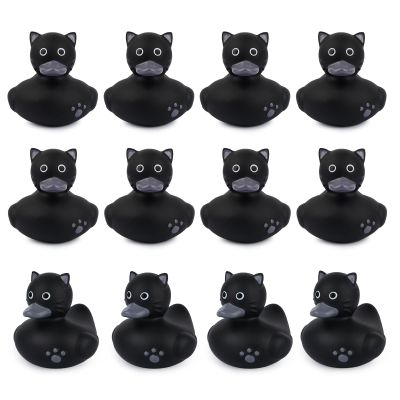 12pcs Rubber Ducks in Bulk, Ducks for Jeeps,Black Cat Jeeps Ducking,Baby Bath Toys for Rubber Duckies,Birthday Gifts Pool Holiday Ducks Party Favors