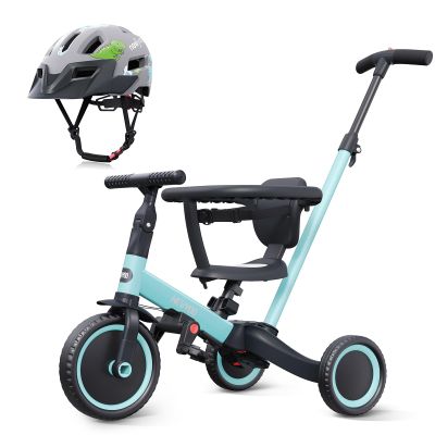 newyoo Toddler Tricycle with Helmet, Toddler Bike, Tricycles for 1-3 Year Olds, Kids Bike Helmet for 1-5 Year Olds, Blue