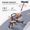 newyoo Toddler Tricycle with Helmet, Toddler Bike, Tricycles for 1-3 Year Olds, Kids Bike Helmet for 1-5 Year Olds, Khaki view 3