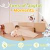 Elftopia Foam Climbing Blocks with Ball Pit & Stairs for Toddlers Aged 1-3 -Soft Playset for Indoor Crawling, Foam Playground Set for Baby to Active Playing Inside -(Balls NOT Included),Beige view 4