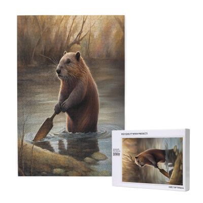 Beaver Working Jigsaw Puzzles1000 Piece Educational Intellectual Wooden Puzzles, Fun Puzzles, Stress Relieving Puzzles 29.5" *19.7